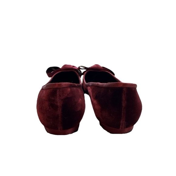 Dior Deep Red Velvet Women's Flats - Picture 6 of 6